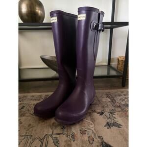 Hunter Original Tall Adjustable Rain Boots Purple Womens US 11 UK 9 Waterproof
